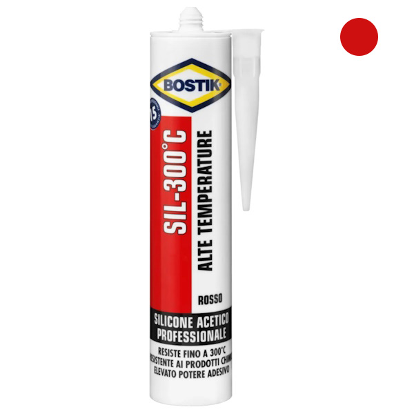 UHU Bostik SIL-300 C Silicone per Alte Temperature Rosso Cartuccia ML300 - UHU BOSTIK